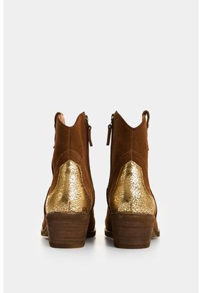 Botines Texanos De Cuero Gamuzado Para Mujer Sahara Botines Texanos De Cuero Gamuzado Para Mujer Sahara Miel 41 VÉLEZ