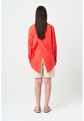 Camisa Manga Larga Oversized Para Mujer Astra Camisa Manga Larga Oversized Para Mujer Astra Rojo XL VÉLEZ