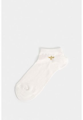 Calcetines Kalahari Para Mujer Tobillero Bordado De Abeja Calcetines Kalahari Para Mujer Tobillero Bordado De Abeja Crema XS VÉLEZ