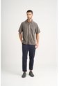 Camisa Manga Corta Orión De Cuero Gamuzado Para Hombre Semi Fitted Camisa Manga Corta Orión De Cuero Gamuzado Para Hombre Semi Fitted Gris L VÉLEZ de Vélez