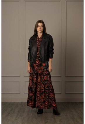 Chaqueta Biker Oversized Unisex En Cuero Ovino Chaqueta Biker Oversized Unisex En Cuero Ovino Negro XL VÉLEZ