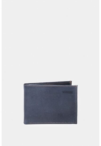 Billetera Humanista De Cuero Para Hombre Costuras Contraste Azul Oscuro Billetera Humanista De Cuero Para Hombre Costuras Contraste Azul Oscuro VÉLEZ