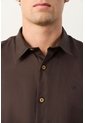 Camisa Manga Larga En Lino Para Hombre Silueta Semi Ajustada Camisa Manga Larga En Lino Para Hombre Silueta Semi Ajustada Cafe S VÉLEZ de Vélez
