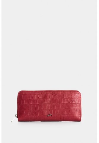 Porta Chequera Tulia De Cuero Para Mujer Con Grabado Porta Chequera Tulia De Cuero Para Mujer Con Grabado Rojo VÉLEZ Vélez