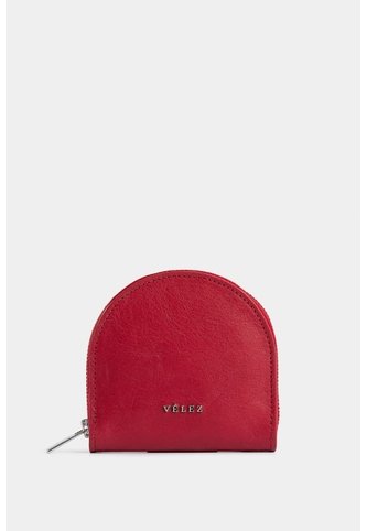 Monedero Florence De Cuero Para Mujer Craquelado Monedero Florence De Cuero Para Mujer Craquelado Rojo VÉLEZ Vélez