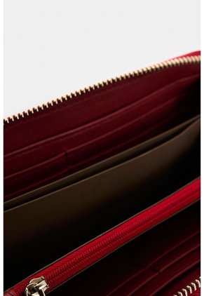 Porta Chequera Tulia De Cuero Para Mujer Con Grabado Porta Chequera Tulia De Cuero Para Mujer Con Grabado Rojo VÉLEZ