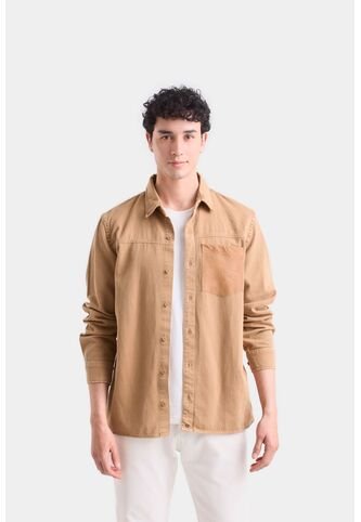 Sobrecamisa Duna Manga Larga De Algodón Para Hombre Bolsillo En Cuero Sobrecamisa Duna Manga Larga De Algodón Para Hombre Bolsillo En Cuero Kaky L VÉLEZ Vélez