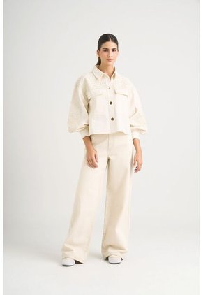 Chaqueta Aguamarina De Tela Para Mujer Bordados En Gamuza Chaqueta Aguamarina De Tela Para Mujer Bordados En Gamuza Blanco M VÉLEZ
