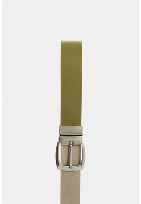 Cinturón Doble Faz De Cuero Para Hombre Serpia Cinturón Doble Faz De Cuero Para Hombre Serpia Verde Oliva 42 VÉLEZ