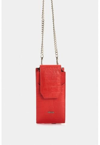 Porta Celular Serpia De Cuero Para Mujer Grabado Porta Celular Serpia De Cuero Para Mujer Grabado Rojo VÉLEZ Vélez