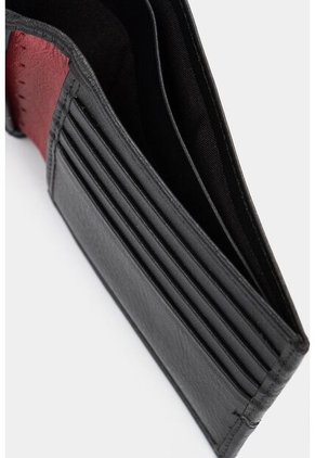 Billetera De Cuero Inserto Contrastes Negro Billetera De Cuero Inserto Contrastes Negro VÉLEZ