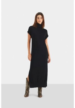 Vestido Amanita Tejido Para Mujer Cuello Tortuga Vestido Amanita Tejido Para Mujer Cuello Tortuga Negro 08 VÉLEZ