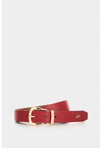 Cinturón Doble Faz De Cuero Liso Para Mujer Lascar Cinturón Doble Faz De Cuero Liso Para Mujer Lascar Rojo S VÉLEZ Vélez