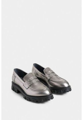 Mocasines Dafni De Cuero Folia Para Mujer Antifaz Taches Mocasines Dafni De Cuero Folia Para Mujer Antifaz Taches Grafito 37 Vélez