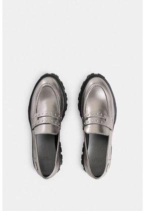 Mocasines Dafni De Cuero Folia Para Mujer Antifaz Taches Mocasines Dafni De Cuero Folia Para Mujer Antifaz Taches Grafito 37 Vélez