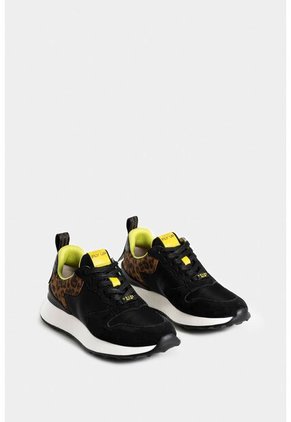 Tenis Mercurio 2.0 De Cuero Gamuza Para Mujer Textura Animal Tenis Mercurio 2.0 De Cuero Gamuza Para Mujer Textura Animal Negro 35 Vélez