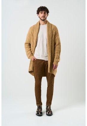 Cardigan Acanalado Para Hombre Selva Cardigan Acanalado Para Hombre Selva Miel L VÉLEZ