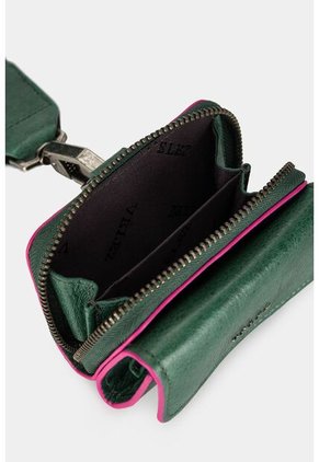 Monedero Tropical De Cuero Para Mujer Cargadera Removible Monedero Tropical De Cuero Para Mujer Cargadera Removible Verde Vélez