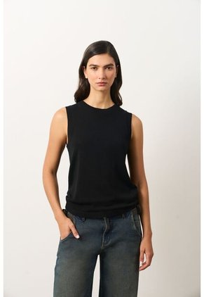 Top Tejido Astromelia Para Mujer Liviano Top Tejido Astromelia Para Mujer Liviano Negro L VÉLEZ