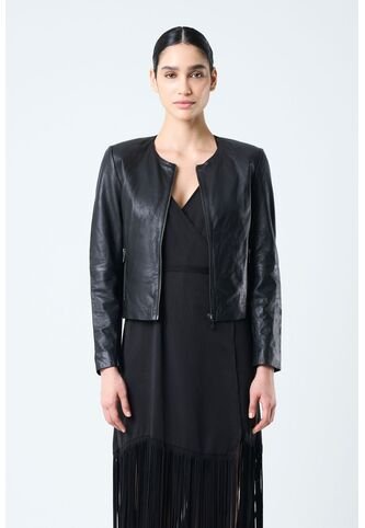 Chaqueta De Cuero Para Mujer Denver Chaqueta De Cuero Para Mujer Denver Negro XL VÉLEZ Vélez