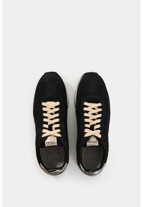 Tenis De Cuero Y Textil Para Mujer Flora Tenis De Cuero Y Textil Para Mujer Flora Negro 40 VÉLEZ