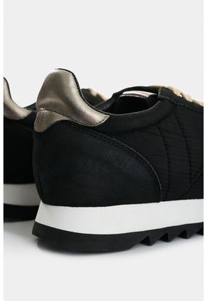 Tenis De Cuero Y Textil Para Mujer Flora Tenis De Cuero Y Textil Para Mujer Flora Negro 40 VÉLEZ