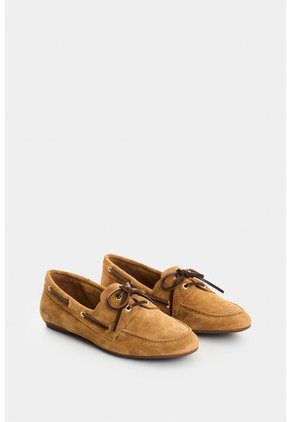 Mocasines De Cuero Gamuzado Para Mujer Gem Mocasines De Cuero Gamuzado Para Mujer Gem Miel 38 VÉLEZ