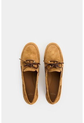 Mocasines De Cuero Gamuzado Para Mujer Gem Mocasines De Cuero Gamuzado Para Mujer Gem Miel 38 VÉLEZ