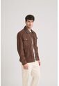 Chaqueta Aron En Gamuza Para Hombre Detalle Cuero Chaqueta Aron En Gamuza Para Hombre Detalle Cuero Cafe S VÉLEZ de Vélez