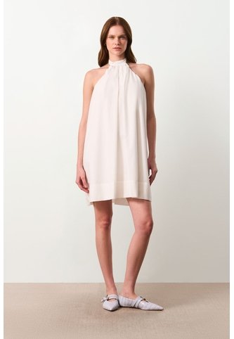 Vestido Mini Halter Para Mujer Lumbre Vestido Mini Halter Para Mujer Lumbre Crema 12 VÉLEZ Vélez