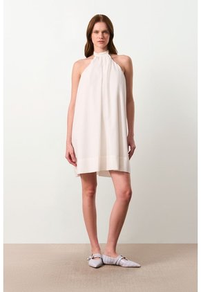 Vestido Mini Halter Para Mujer Lumbre Vestido Mini Halter Para Mujer Lumbre Crema 12 VÉLEZ