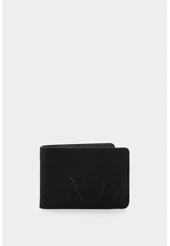Billetera Alden De Cuero Para Hombre Monogram Billetera Alden De Cuero Para Hombre Monogram Negro VÉLEZ Vélez