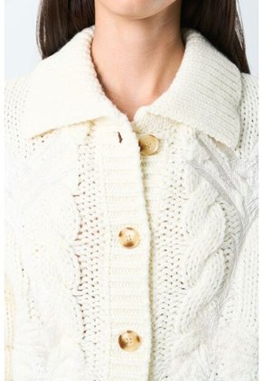Cardigan Kalixto Tejido Para Mujer Bordado Cardigan Kalixto Tejido Para Mujer Bordado Crema XL VÉLEZ