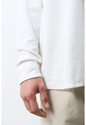 Camisa Kiwa Manga Larga Para Hombre Oversized Camisa Kiwa Manga Larga Para Hombre Oversized Blanco L VÉLEZ