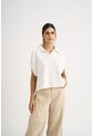 Polo Bora Tejida Para Mujer Silueta Boxy Polo Bora Tejida Para Mujer Silueta Boxy Crema S VÉLEZ de Vélez