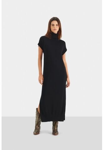 Vestido Amanita Tejido Para Mujer Cuello Tortuga Vestido Amanita Tejido Para Mujer Cuello Tortuga Negro 06 VÉLEZ Vélez