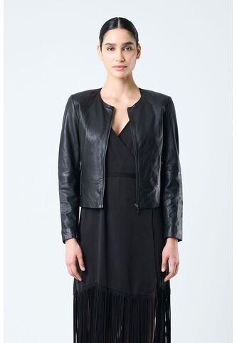 Chaqueta De Cuero Para Mujer Denver Chaqueta De Cuero Para Mujer Denver Negro S VÉLEZ Vélez