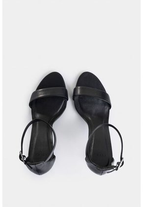 Sandalia Tacón Clavel De Cuero Para Mujer Amarre Al Tobillo Sandalia Tacón Clavel De Cuero Para Mujer Amarre Al Tobillo Negro 34 VÉLEZ