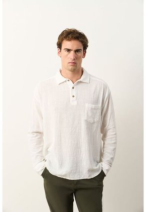 Camisa Semi-fitted Manga Larga Para Hombre Memoria Camisa Semi-fitted Manga Larga Para Hombre Memoria Crema S VÉLEZ