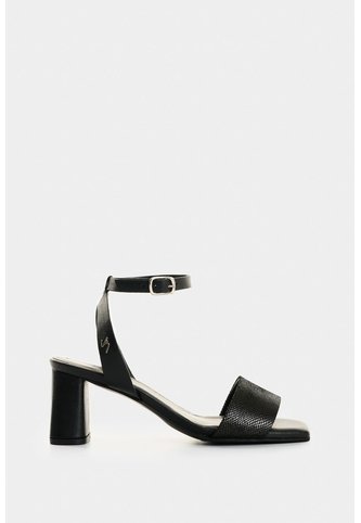 Sandalia Tacón De Cuero Grabado Para Mujer Kril Sandalia Tacón De Cuero Grabado Para Mujer Kril Negro 38 VÉLEZ Vélez