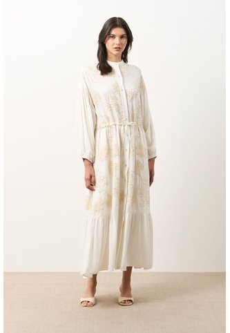 Vestido Bordado Cuello Nerú Para Mujer Efos Vestido Bordado Cuello Nerú Para Mujer Efos Crema 12 VÉLEZ Vélez
