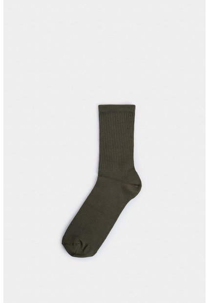 Calcetines Media Pierna Acanalado Para Hombre Diseño Deportivo Calcetines Media Pierna Acanalado Para Hombre Diseño Deportivo Verde XS VÉLEZ
