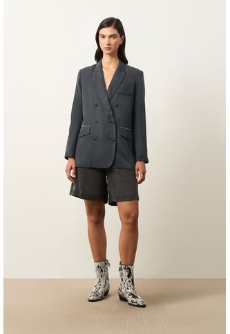Blazer Oversize Para Mujer Linde Blazer Oversize Para Mujer Linde Gris Pistola M VÉLEZ Vélez