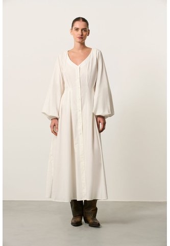 Vestido Maxi Manga Larga Para Mujer Sinú Vestido Maxi Manga Larga Para Mujer Sinú Blanco 10 VÉLEZ Vélez