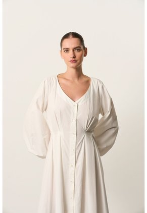 Vestido Maxi Manga Larga Para Mujer Sinú Vestido Maxi Manga Larga Para Mujer Sinú Blanco 10 VÉLEZ