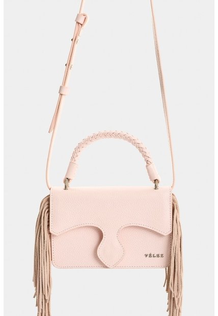 Bandolera Mini Garniel De Cuero Con Flecos Para Mujer Bandolera Mini Garniel De Cuero Con Flecos Para Mujer Rosado VÉLEZ