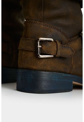 Botas Biker En Cuero Para Mujer Botas Biker En Cuero Para Mujer Azul 37 VÉLEZ