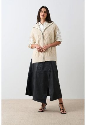 Chaleco Tejido Oversized Para Mujer Legado Chaleco Tejido Oversized Para Mujer Legado Crema XL VÉLEZ