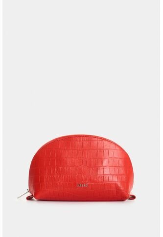 Cosmetiquera De Cuero Grabado Para Mujer Luminia Cosmetiquera De Cuero Grabado Para Mujer Luminia Rojo VÉLEZ Vélez