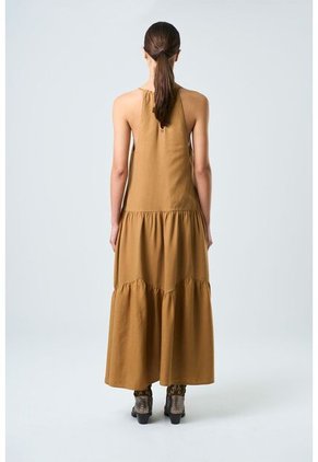 Vestido Galera Para Mujer Cuello Halter Vestido Galera Para Mujer Cuello Halter Cafe Claro 10 VÉLEZ